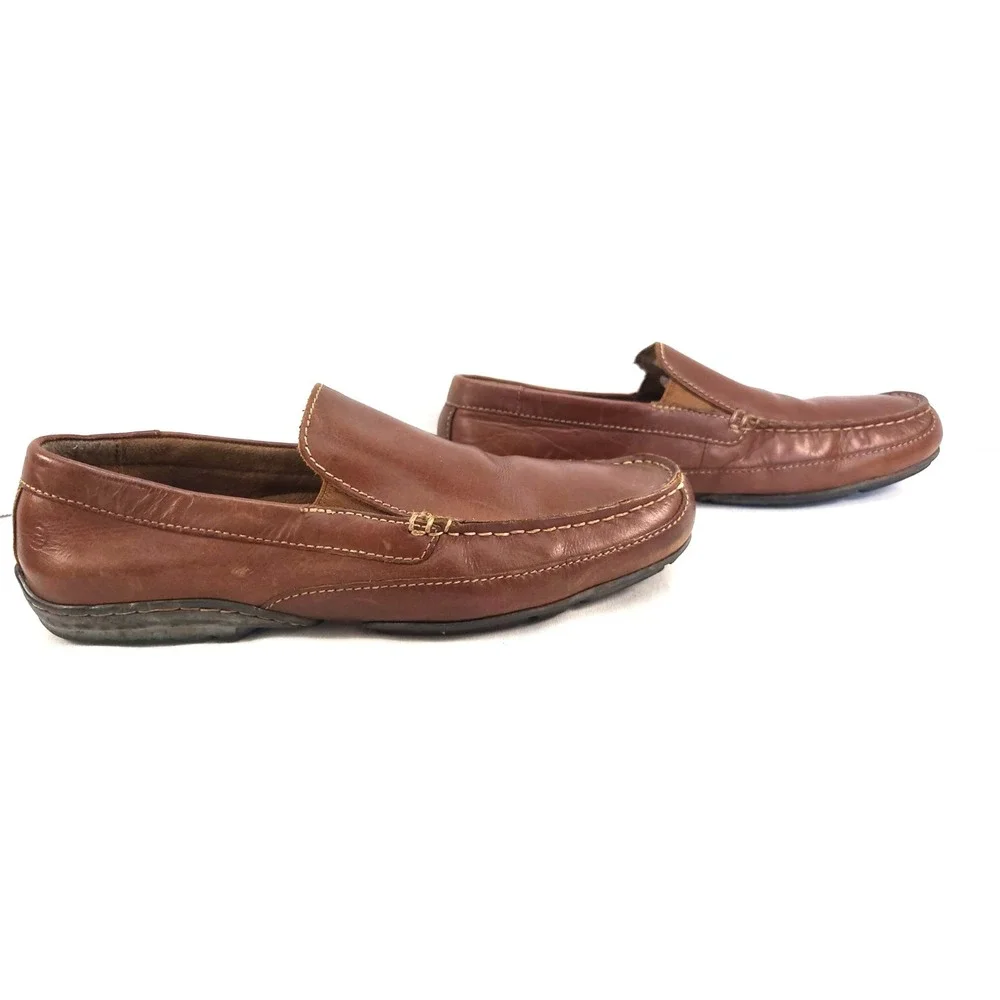 Rockport Mens Leather Loafers Brown Size 10M Slip On
